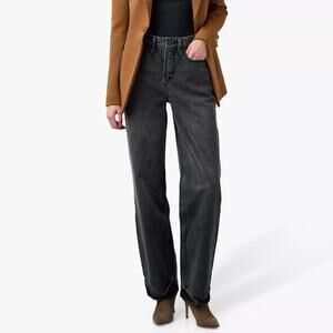 NWT Good American Good 90's Jeans Black High Waist Straight Leg Denim‎ Size 26